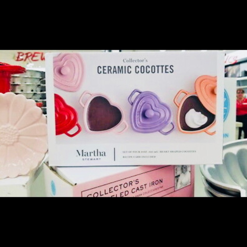 ❤️🆕MARTHA STEWART COLLECTION 4-pc Heart Cocottes - Picture 3 of 9